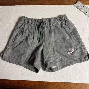 Nike Kids Sportswear French Terry Shorts Heather Grey Large L Drawstring Logo